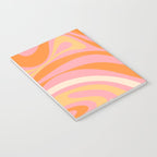 New Groove Retro Swirl Abstract Pattern in Pink, Orange, Yellow, and Cream Notebook Gallery Image 3