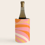New Groove Retro Swirl Abstract Pattern in Pink, Orange, Yellow, and Cream Wine Chiller Gallery Image 2