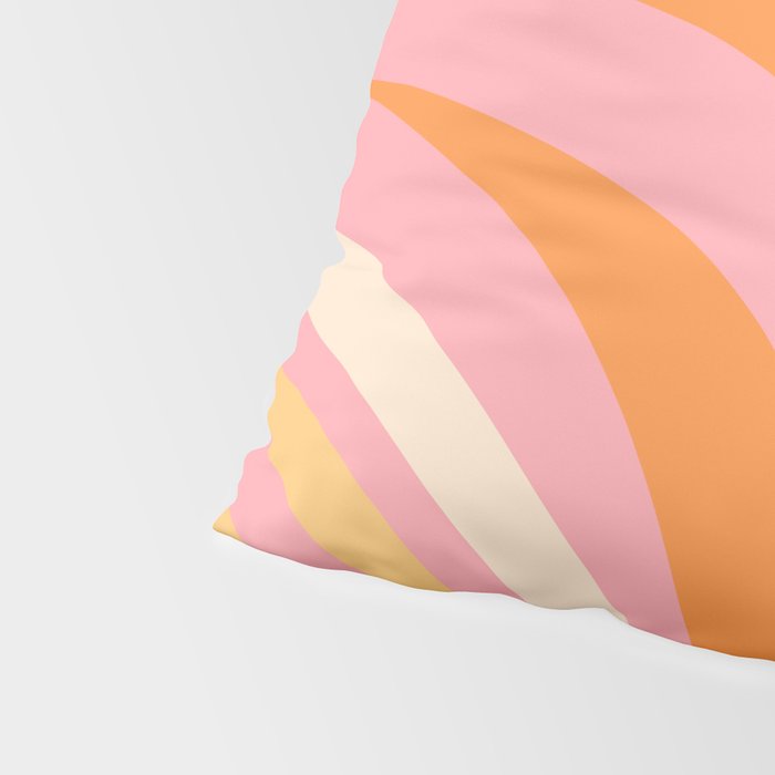New Groove Retro Swirl Abstract Pattern in Pink, Orange, Yellow, and Cream Pillow Sham Gallery Image 4