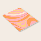 New Groove Retro Swirl Abstract Pattern in Pink, Orange, Yellow, and Cream Notebook Gallery Image 2