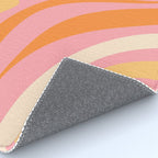 New Groove Retro Swirl Abstract Pattern in Pink, Orange, Yellow, and Cream Rug Gallery Image 4