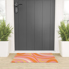 New Groove Retro Swirl Abstract Pattern in Pink, Orange, Yellow, and Cream Welcome Mat Gallery Image 3
