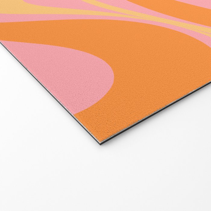 New Groove Retro Swirl Abstract Pattern in Pink, Orange, Yellow, and Cream Welcome Mat Gallery Image 2