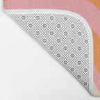 New Groove Retro Swirl Abstract Pattern in Pink, Orange, Yellow, and Cream Bath Mat Gallery Image 2