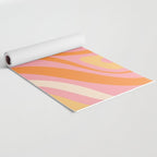 New Groove Retro Swirl Abstract Pattern in Pink, Orange, Yellow, and Cream Yoga Mat Gallery Image 2