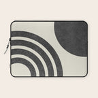 Mid Century Modern - Sun and Rainbow black and white Laptop Sleeve Gallery Image 1