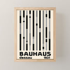 Bauhaus Dessau 1931 Modernist Homage Black Gray Cream Mini Art Print Gallery Image 1