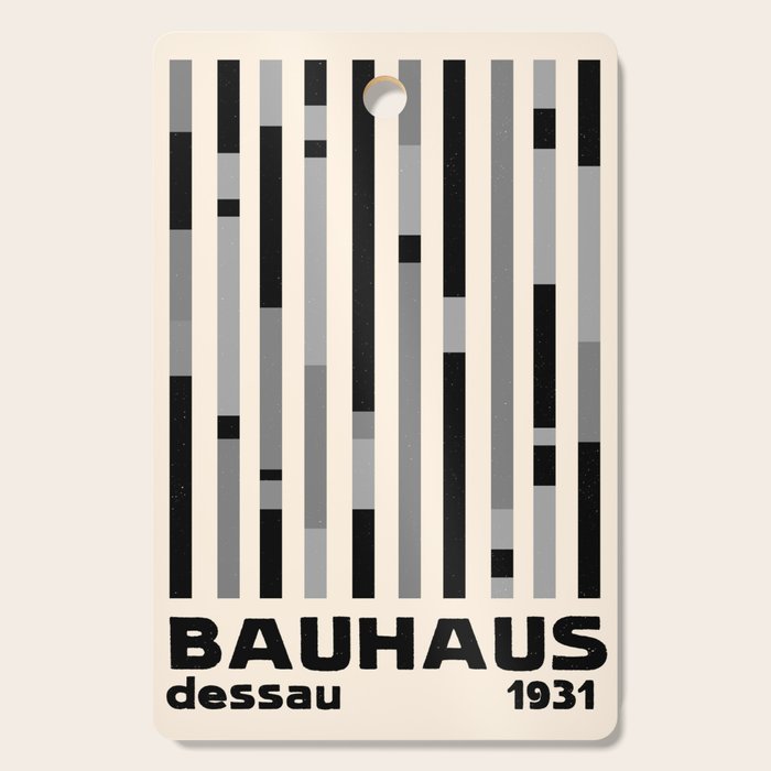 Bauhaus Dessau 1931 Modernist Homage Black Gray Cream Cutting Board Gallery Image 1