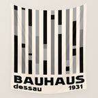 Bauhaus Dessau 1931 Modernist Homage Black Gray Cream Wall Tapestry Gallery Image 4