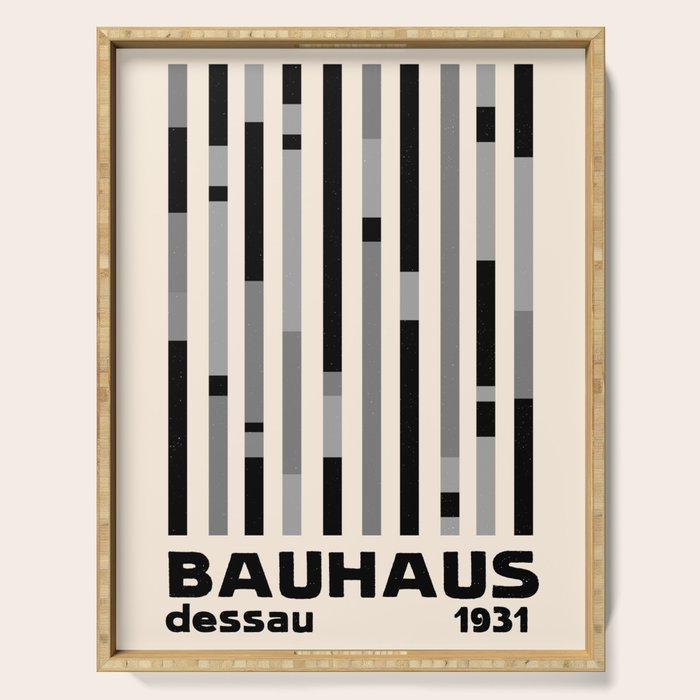 Bauhaus Dessau 1931 Modernist Homage Black Gray Cream Serving Tray Gallery Image 1