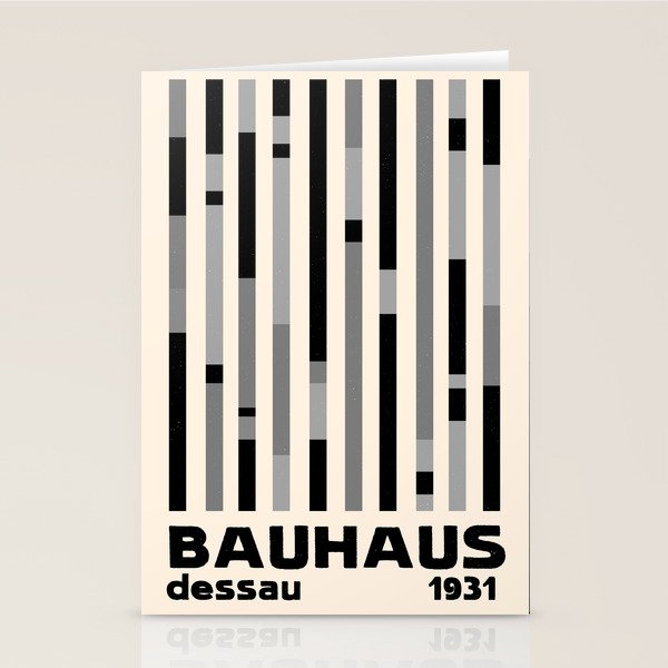 Bauhaus Dessau 1931 Modernist Homage Black Gray Cream Stationery Card Gallery Image 2