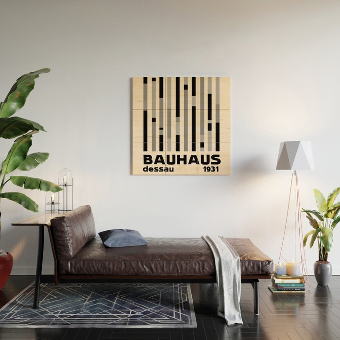 Bauhaus Dessau 1931 Modernist Homage Black Gray Cream Wood Wall Art Gallery Image 2