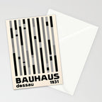 Bauhaus Dessau 1931 Modernist Homage Black Gray Cream Stationery Card Gallery Image 2