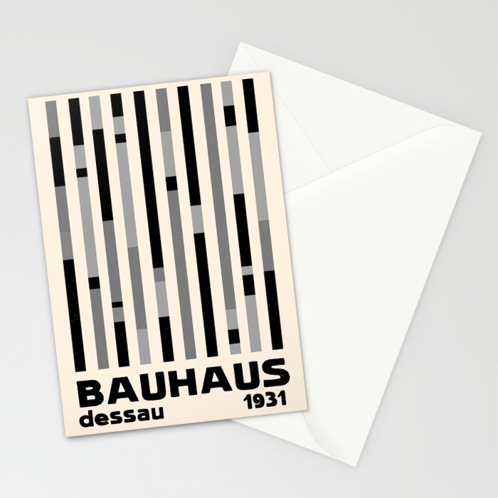 Bauhaus Dessau 1931 Modernist Homage Black Gray Cream Stationery Card Gallery Image 2