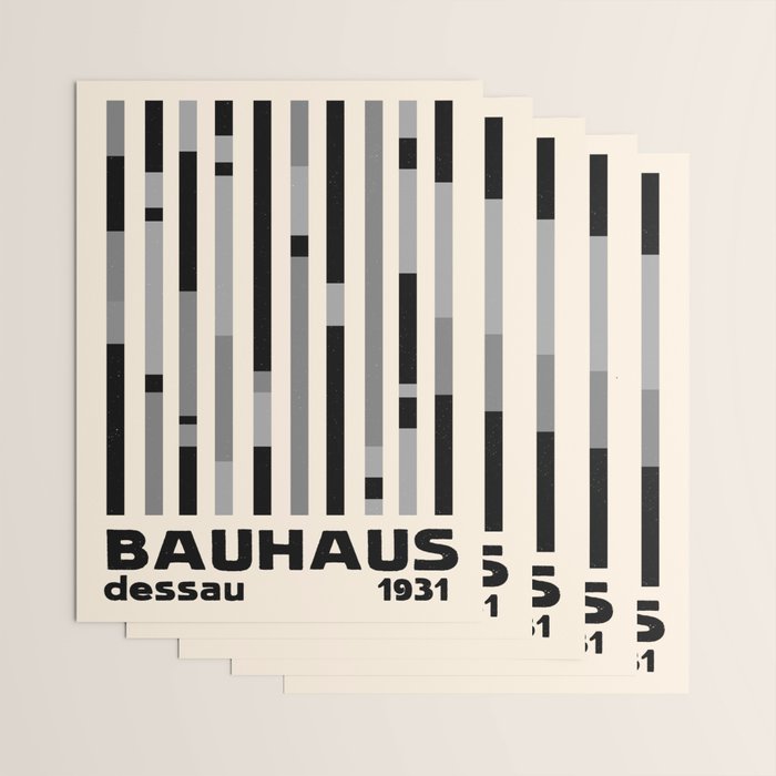Bauhaus Dessau 1931 Modernist Homage Black Gray Cream Wrapping Paper Gallery Image 3