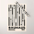 Bauhaus Dessau 1931 Modernist Homage Black Gray Cream Wrapping Paper Gallery Image 1