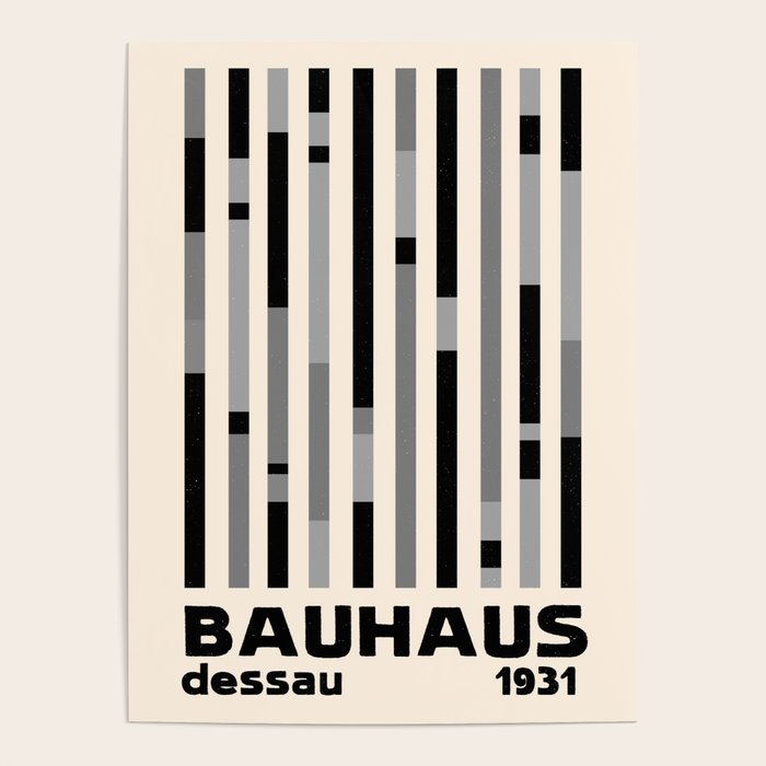 Bauhaus Dessau 1931 Modernist Homage Black Gray Cream Poster Gallery Image 4