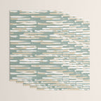 Colorful Stripes, Green and Beige, Abstract Art Wrapping Paper Gallery Image 3