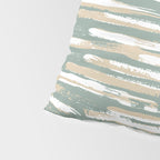 Colorful Stripes, Green and Beige, Abstract Art Pillow Sham Gallery Image 4