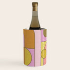 Abstract Bauhaus Shapes pink gold and olive green Wine Chiller Gallery Image 1