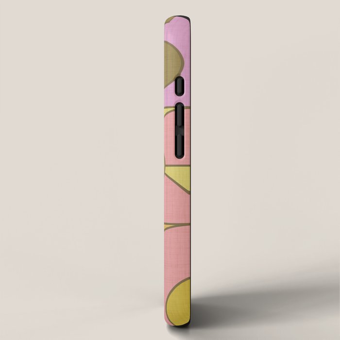 Abstract Bauhaus Shapes pink gold and olive green iPhone Case Gallery Image 2