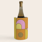 Abstract Bauhaus Shapes pink gold and olive green Wine Chiller Gallery Image 2