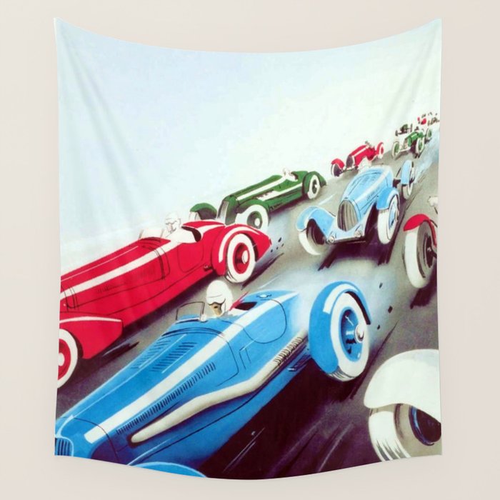 1932 Vintage 24 Hours of Le Mans French Auto Racing Wall Decor Wall Tapestry Gallery Image 4