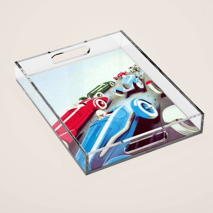 1932 Vintage 24 Hours of Le Mans French Auto Racing Wall Decor Acrylic Tray Gallery Image 1