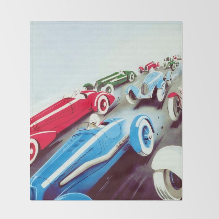 1932 Vintage 24 Hours of Le Mans French Auto Racing Wall Decor Throw Blanket Gallery Image 2