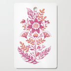 Folk Floral Pink Cutting Board Gallery Image 1