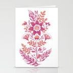 Folk Floral Pink Stationery Card Gallery Image 2