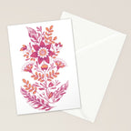 Folk Floral Pink Stationery Card Gallery Image 2