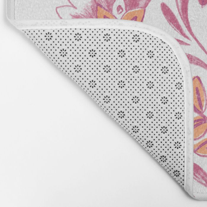 Folk Floral Pink Bath Mat Gallery Image 2