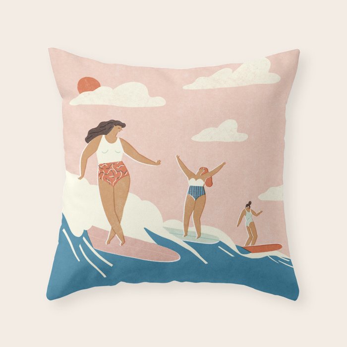 Party wave Throw Pillow Gallery Image 1