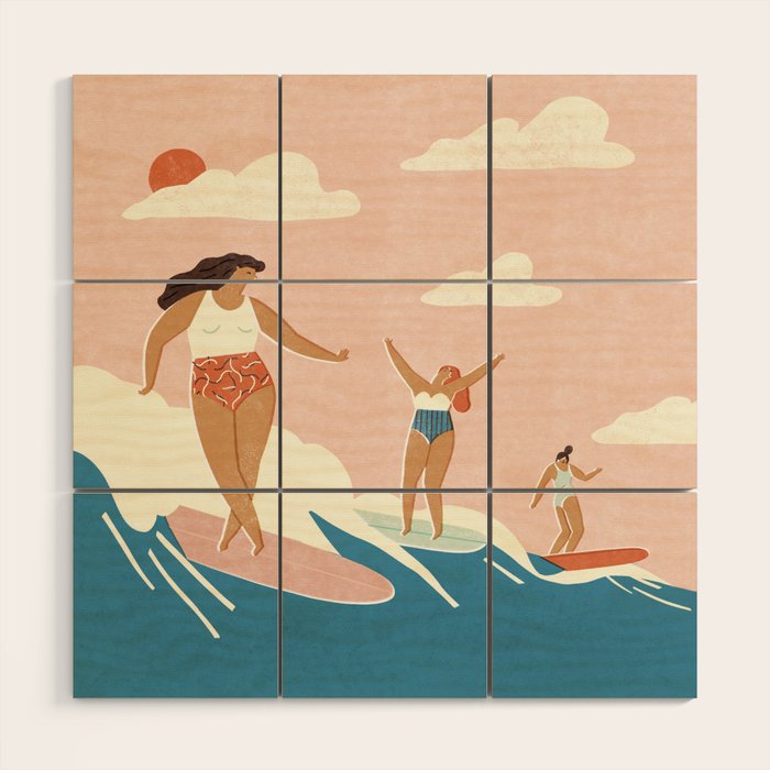 Party wave Wood Wall Art Gallery Image 1