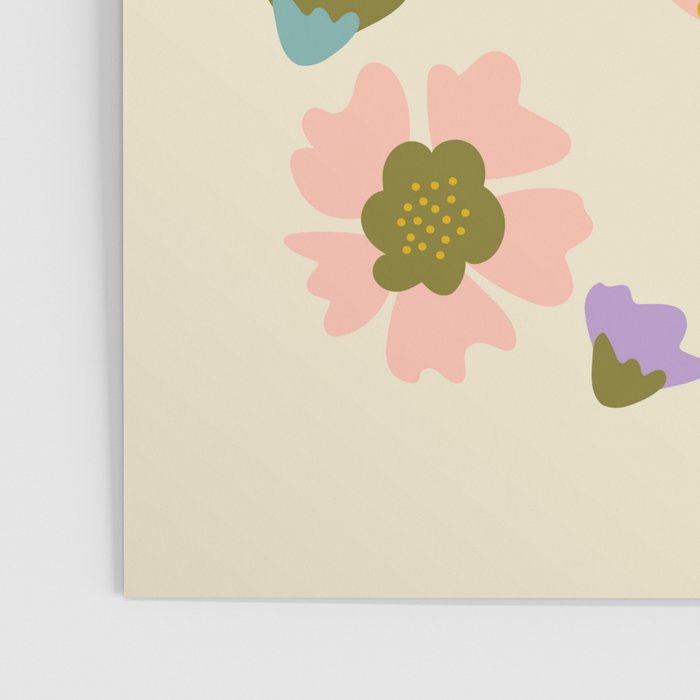 Blooming Flower - Cream  Poster Gallery Image 3