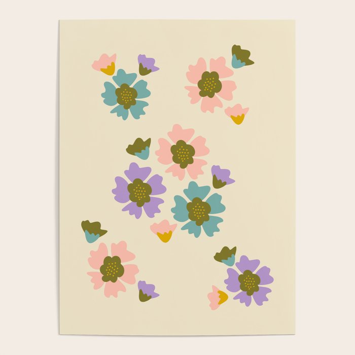 Blooming Flower - Cream  Poster Gallery Image 4