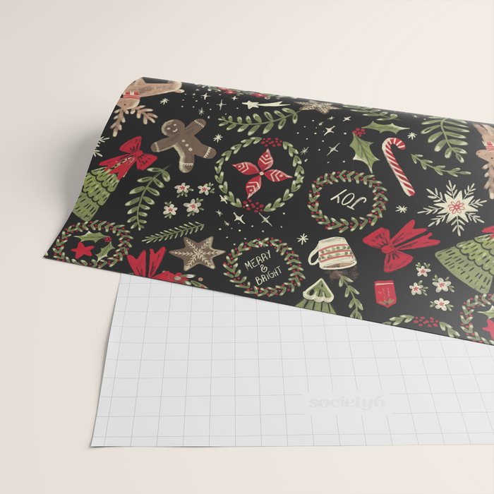 Magical Christmas - Black Wrapping Paper Gallery Image 2