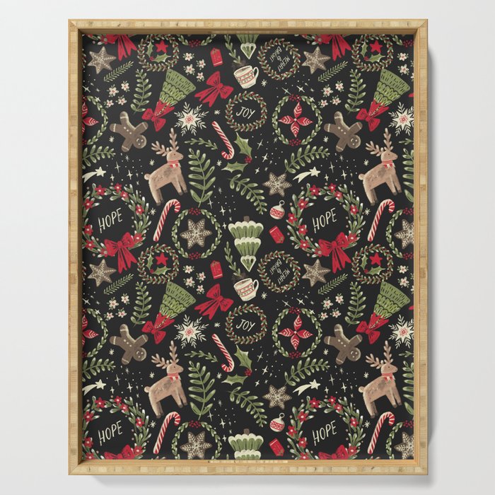 Magical Christmas - Black Serving Tray Gallery Image 1