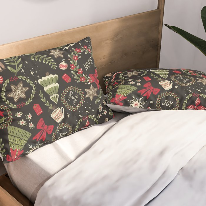 Magical Christmas - Black Pillow Sham Gallery Image 2