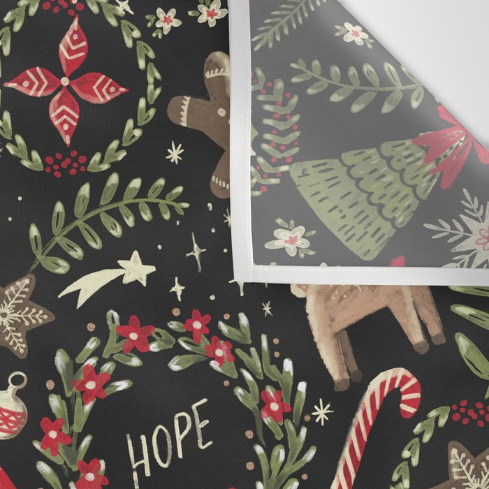 Magical Christmas - Black Wall Tapestry Gallery Image 3