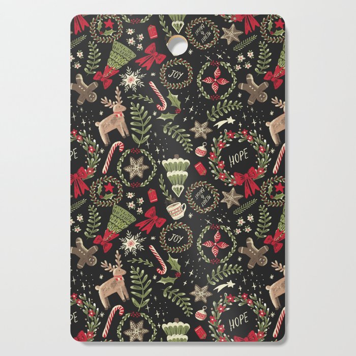Magical Christmas - Black Cutting Board Gallery Image 1