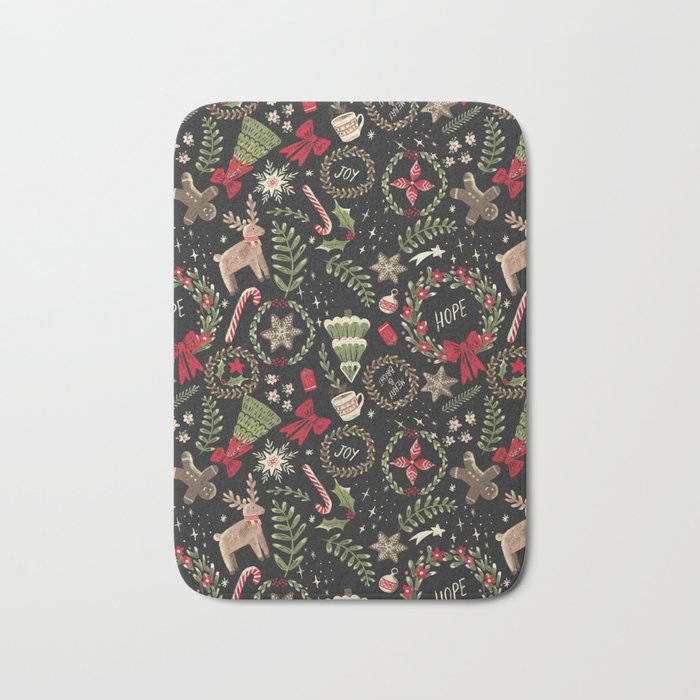 Magical Christmas - Black Bath Mat Gallery Image 1