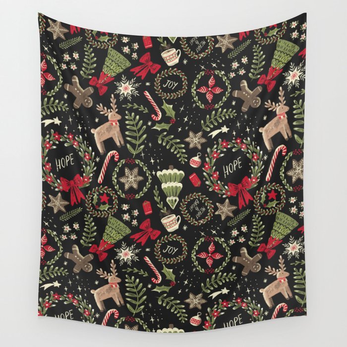 Magical Christmas - Black Wall Tapestry Gallery Image 4