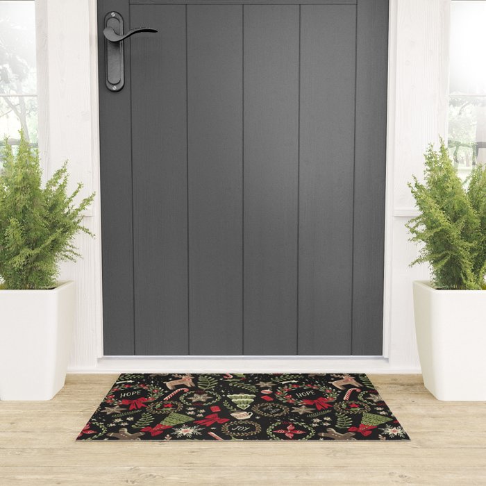 Magical Christmas - Black Welcome Mat Gallery Image 3