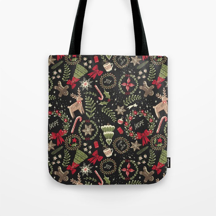Magical Christmas - Black Tote Bag Gallery Image 1