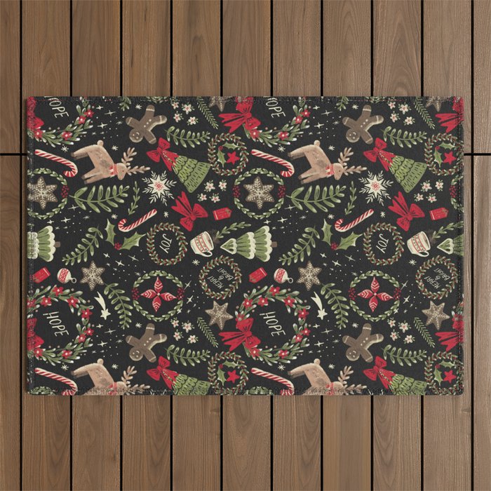 Magical Christmas - Black Outdoor Rug Gallery Image 1