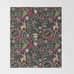 Magical Christmas - Black Throw Blanket Gallery Image 2