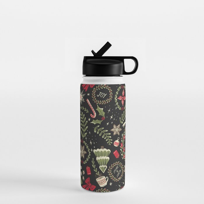 Magical Christmas - Black Water Bottle Gallery Image 1