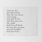 And one day she discovered that she was fierce Throw Blanket Gallery Image 2